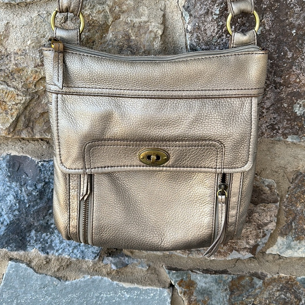 Fossil leather messenger bag - Picture 2 of 6